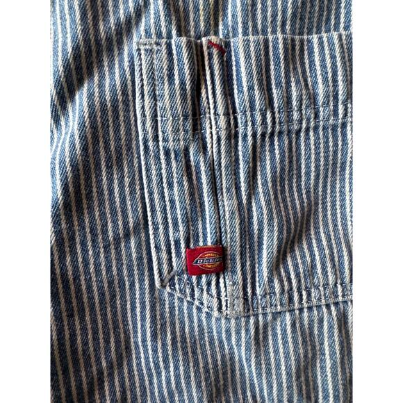 Vintage Dickies Hickory Striped Denim M Workwear Bib Overalls - Picture 3 of 10